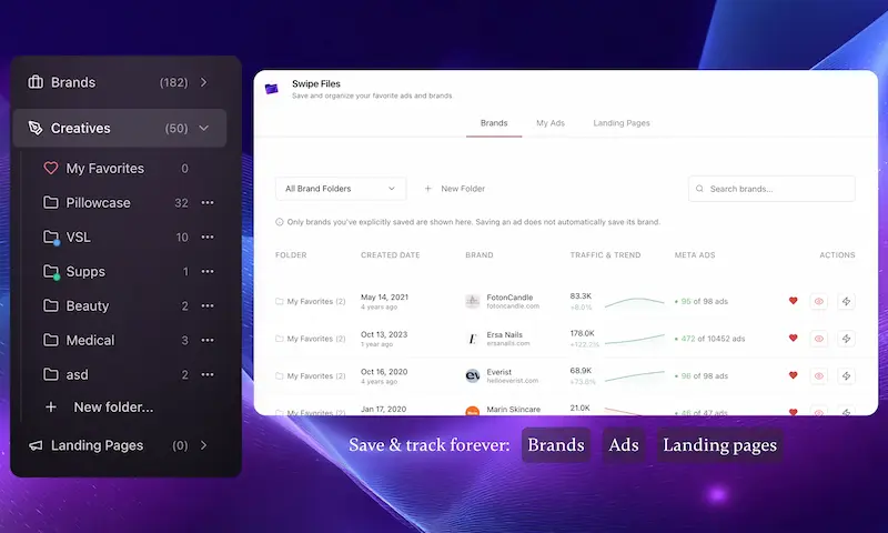 Swipe Files Interface